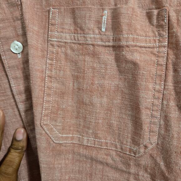 LL Bean Traditional Fit Rust Brick Red Long Sleeve Button Down Shirt Men’s Large - Picture 7 of 7